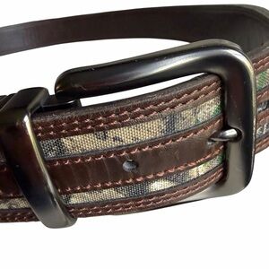 Realtree Men’s Camo Canvas Leather Trim Belt 46” Outdoor Hunting Buckle